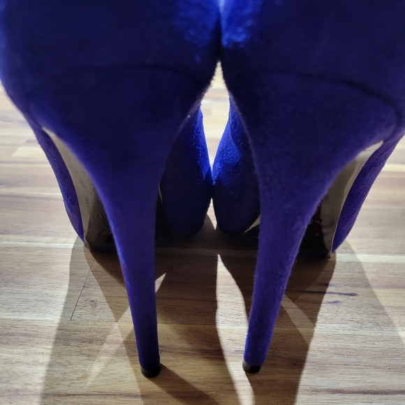 Quality Nando Muzi Beautiful Indigo Blue Suede High Heels Made In Italy - Picture 7 of 8
